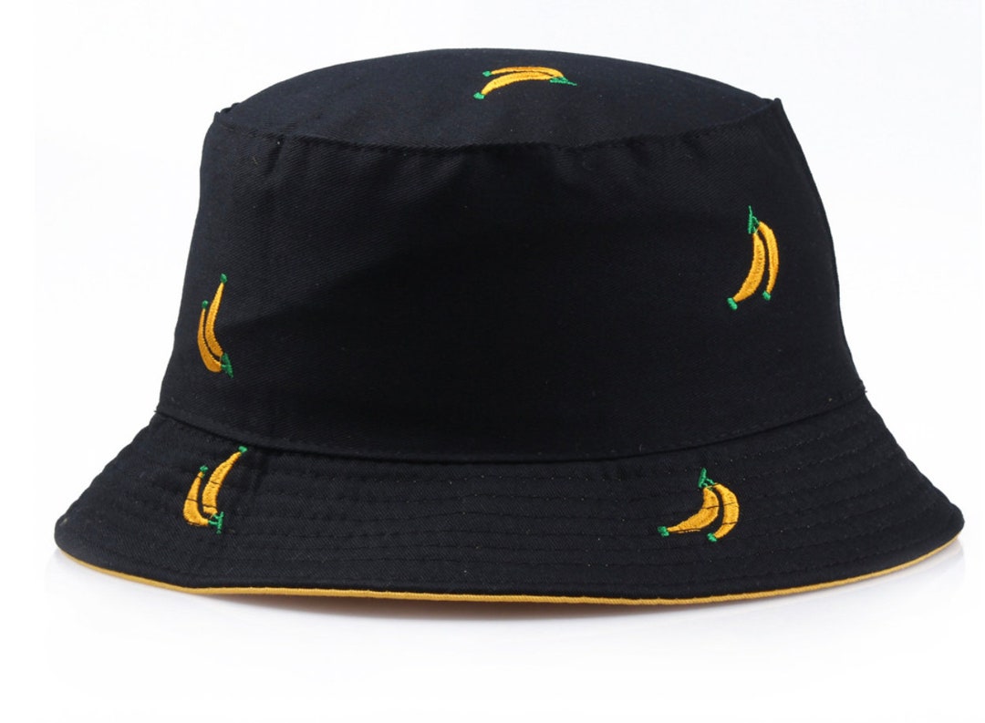 Banana Bucket Hat Cotton Bucket Hat Bucket Hat Bucket Hat Etsy