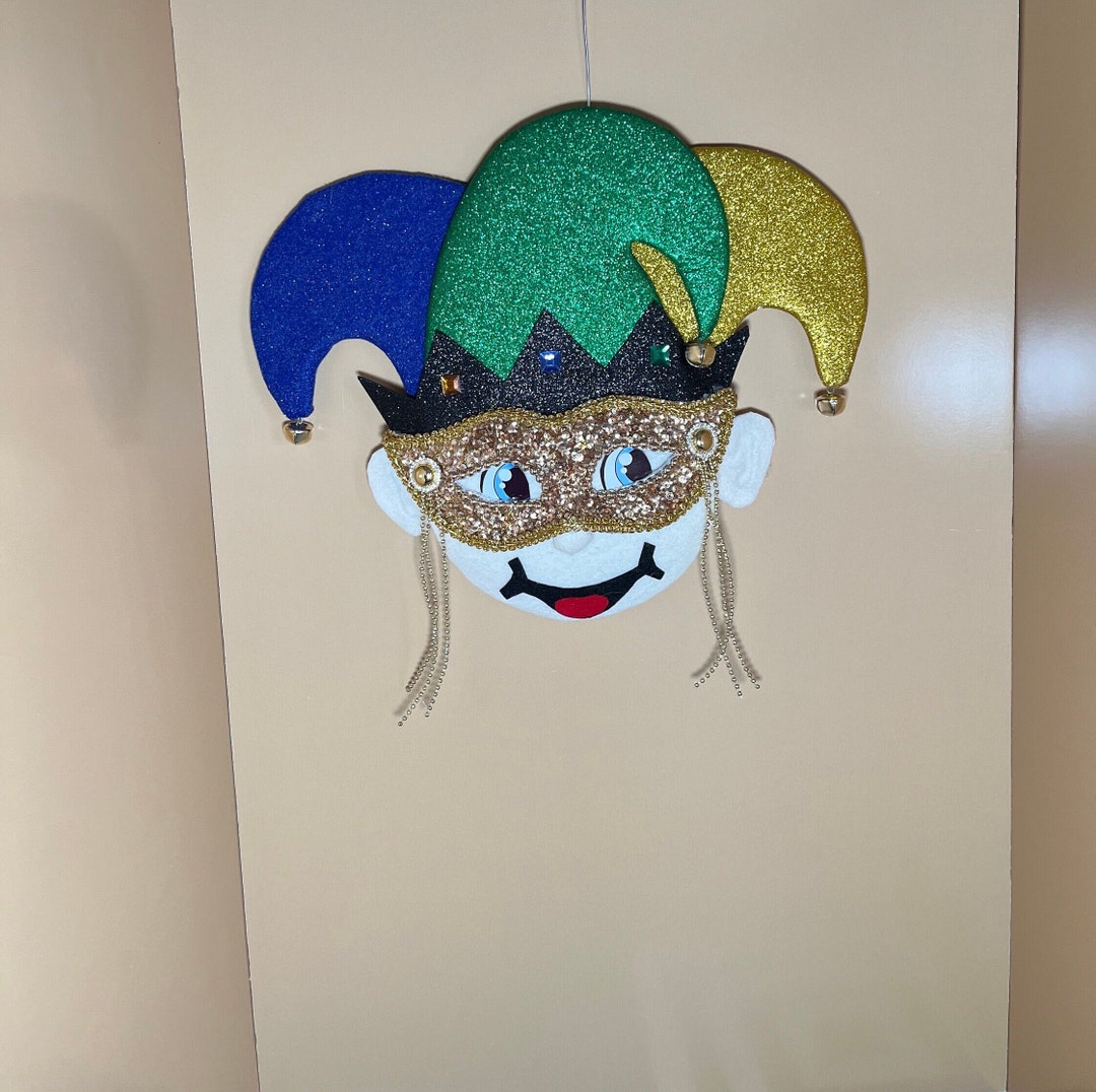 mardi gras jester wreath