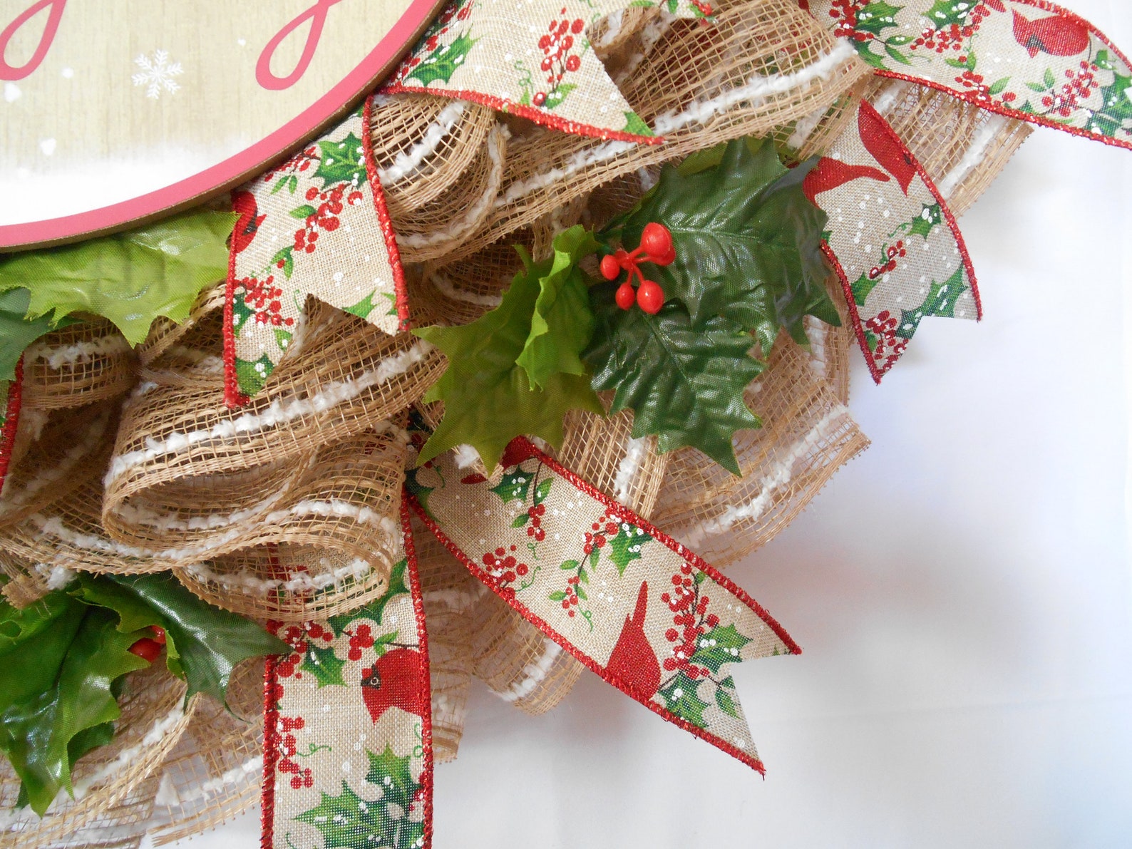 Winter Cardinal Wreath Winter Front Porch Decor Red Cardinal Etsy