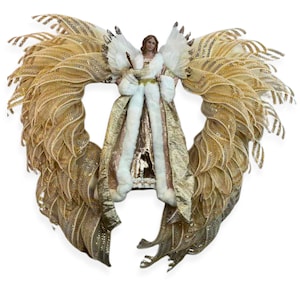Elegant Guardian Angel Mesh Wing Wreath, Angel Remembrance Gift, Memorial Angel Decor, Gift for Anyone
