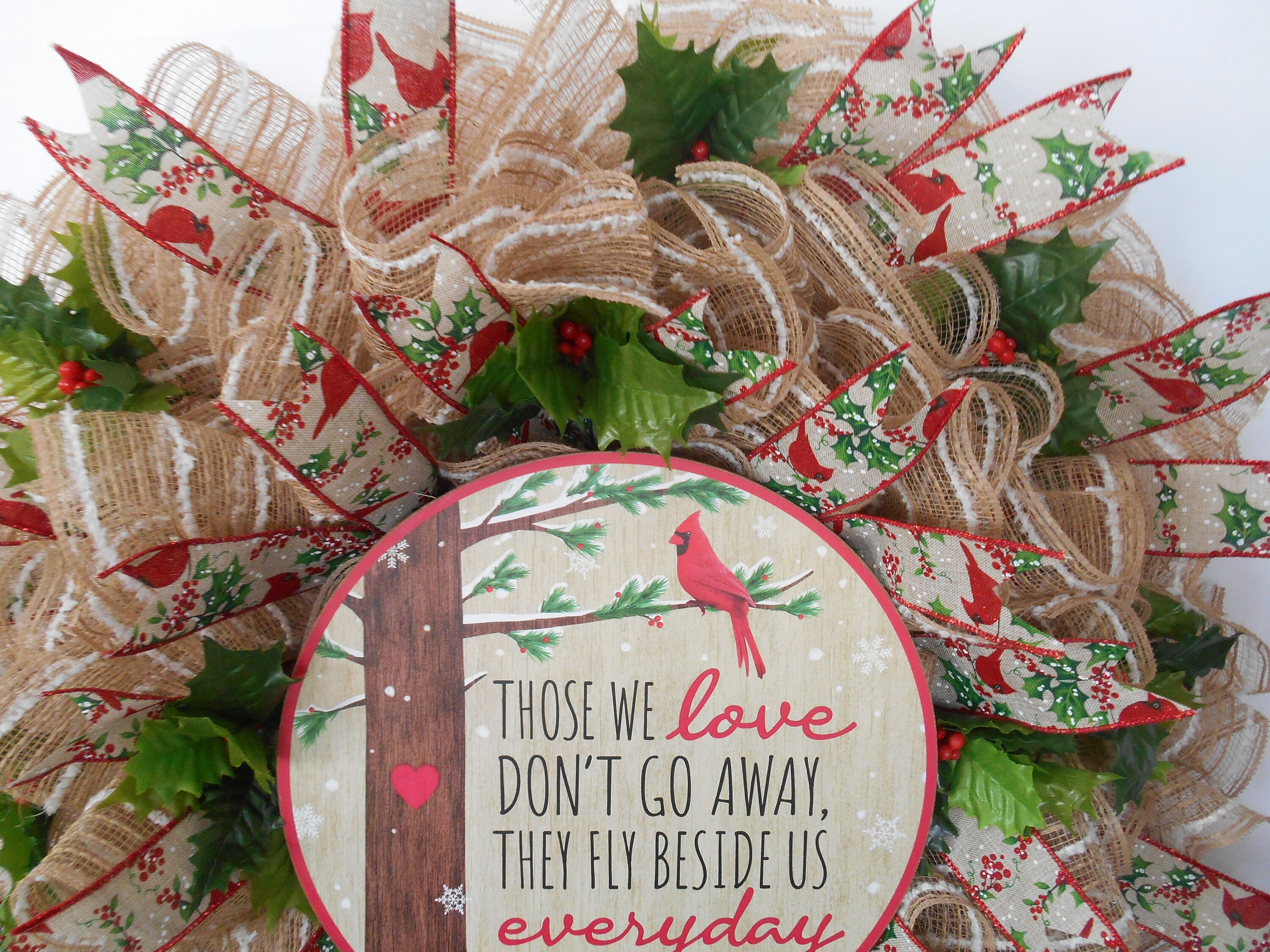 Winter Cardinal Wreath Winter Front Porch Decor Red Cardinal Etsy