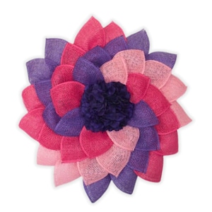 Handmade Burlap Flower Wreath: Pink & Purple Summer Decor