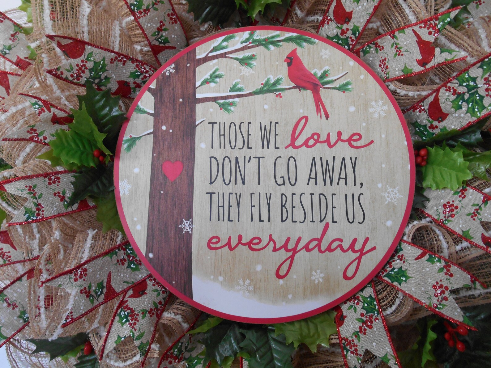 Winter Cardinal Wreath Winter Front Porch Decor Red Cardinal Etsy