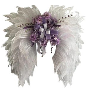 Memorial Angel Wings Wreath: Handmade Sympathy Remembrance Decor
