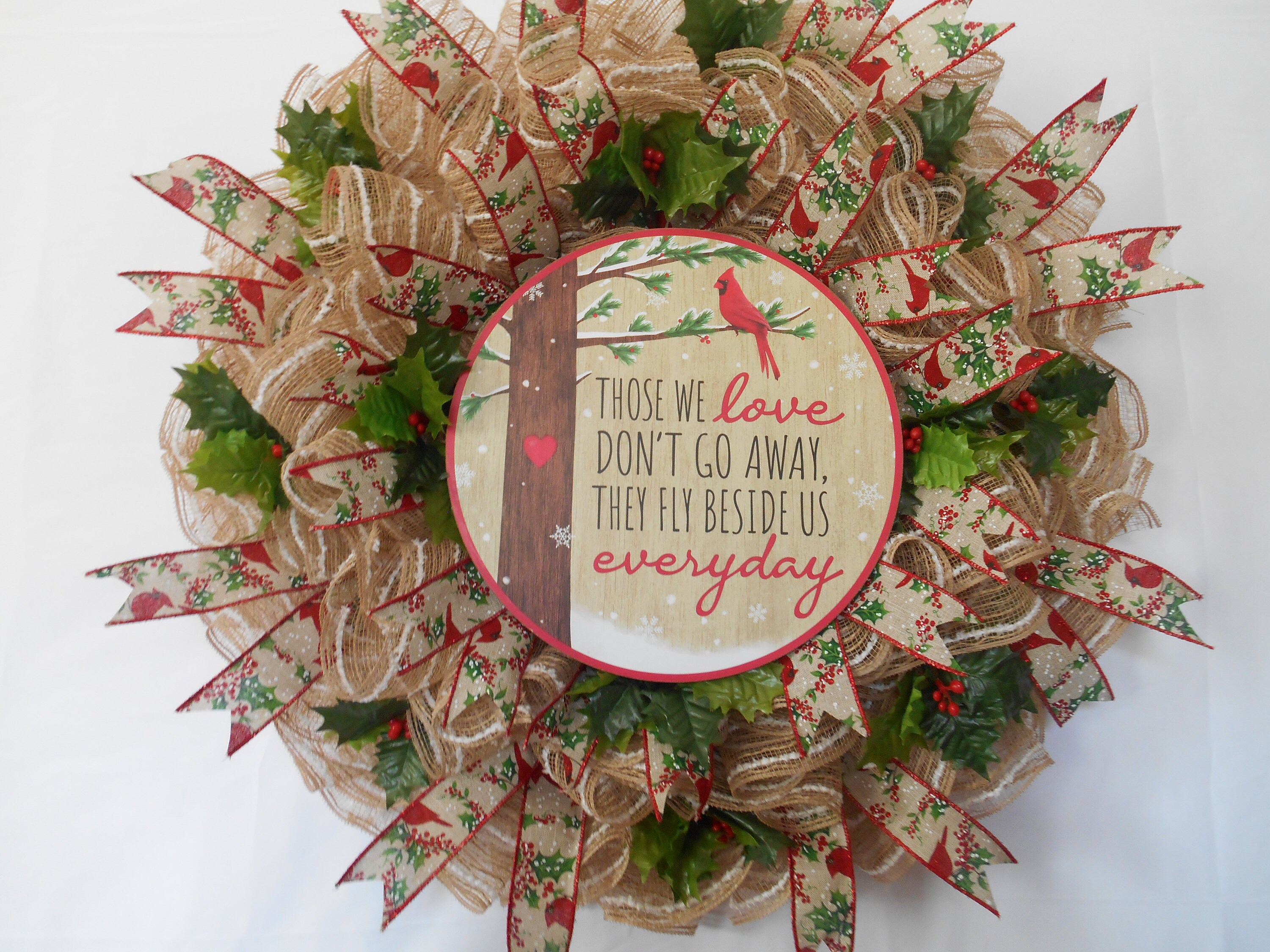 Winter Cardinal Wreath Winter Front Porch Decor Red Cardinal Etsy