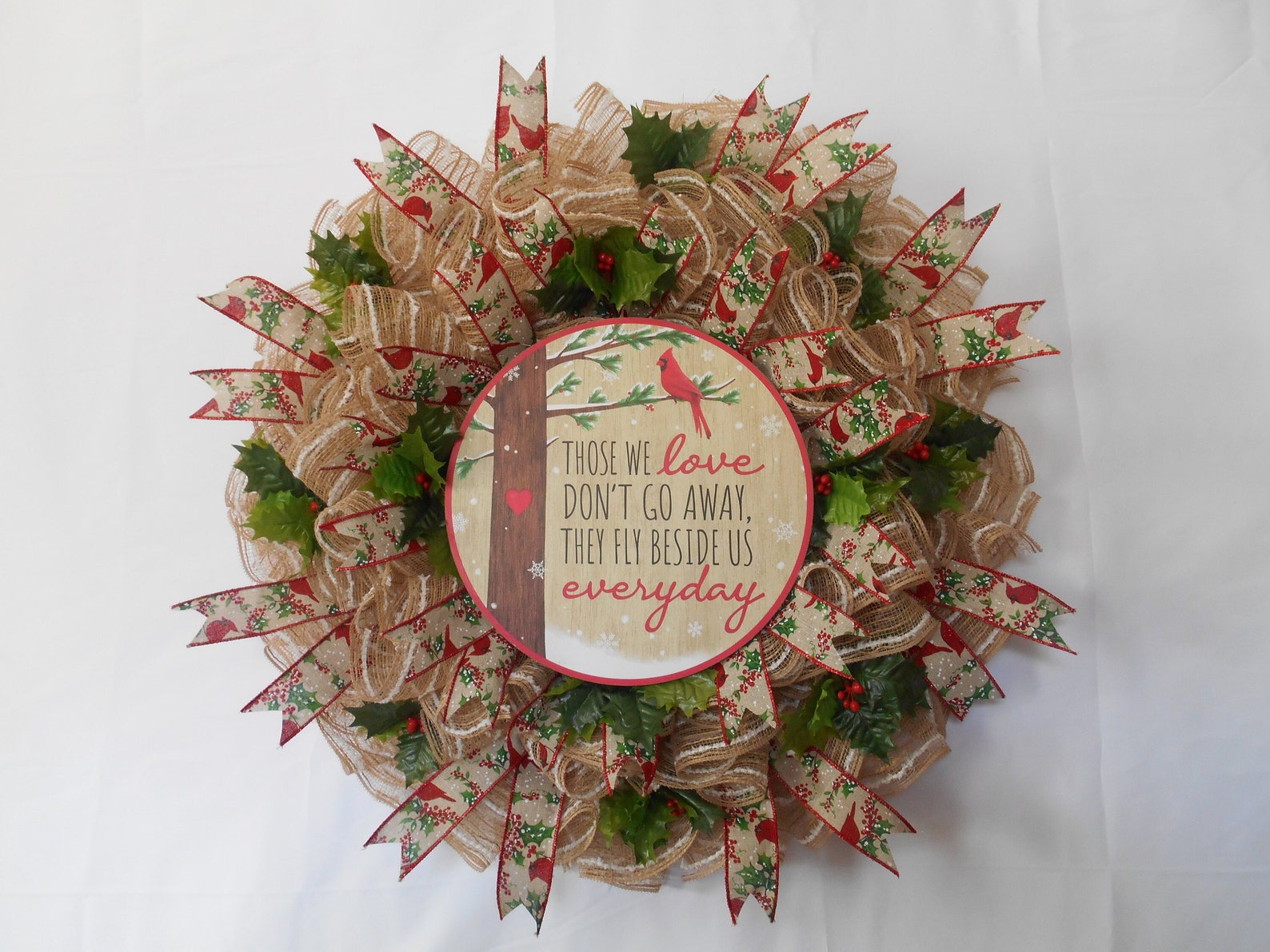 Winter Cardinal Wreath Winter Front Porch Decor Red Cardinal Etsy