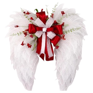 Memorial Angel Wings for Funeral or Cemetery | Red Sympathy Decor for Loss of Loved One | Grave Tribute Remembrance Gift