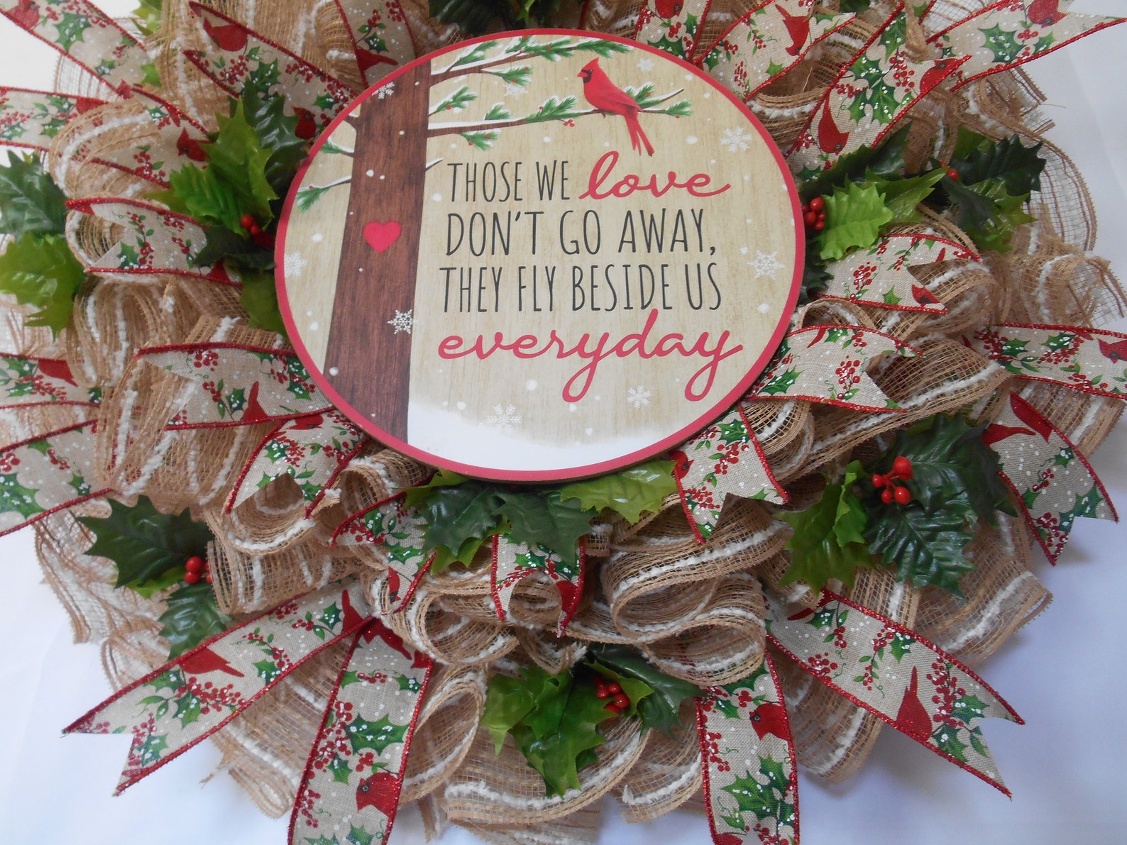 Winter Cardinal Wreath Winter Front Porch Decor Red Cardinal Etsy