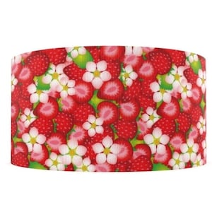 Ruban gros-grain d'été, fraises, fruits, 2,5 cm (1 mètre) Ruban de création pour cheveux