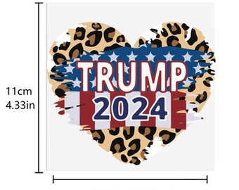 1 Piece Trump 2024 MAGA American Flag Cup Wrap, Transfer Stickers for 16 ounce Glass Uv DTF glass wrap waterproof sticker