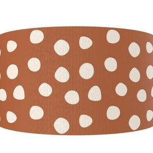 1,5 &quot;(1 Yard) braunes Ripsband mit Punkten im Herbst und Herbst bedrucktes Ripsband