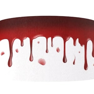 3 &quot;(1 Yard) Halloween Party Kostüm Blut blutig Tropfen Splatter Horror gedruckt Ripsband Bastelband