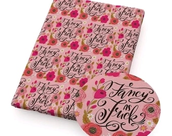 FABRIC Adult bad language swear words 18"x55" Vegan 95/5% Polyester Cotton Sewing Craft material HALF YARD