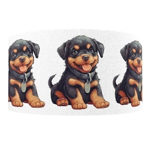 1,5 "(1 Yard) Rottweiler Tier Hund Welpe Adoption Liebe Familie gedrucktes Ripsband bastelnband