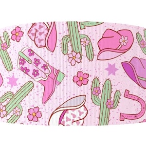 Cinta de grosgrain estampada con diseño de vaquera, caballo, cactus, flor, aspecto 3D, estilo campestre, de 1,5" (1 yarda), para manualidades, estilo abstracto