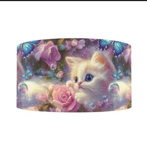 1,5 "(1 Yard) Katze Kitty Blume Blumen gedruckt Ripsband bastelnband Gänseblümchen Baby