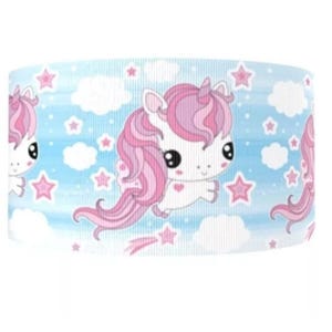 1.5&quot; (1 yard) Unicorn Rainbow cloud printed grosgrain ribbon crafting ribbon abstract spring summer shaggy fluffy