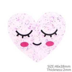 5 pc. Heart chunky GLITTER Planar resin acrylic flatback Bow Center Scrapbooking multi purpose embellishment