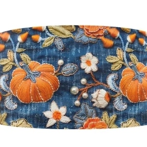 3 "(1 Yard) Kürbis Herbst Blumen Blumen Garten chic Ernte Ripsband Basteln Band