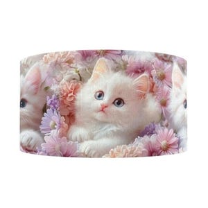1,5 "(1 Yard) Katze Kitty Blume Blumen gedruckt Ripsband bastelnband Gänseblümchen Baby