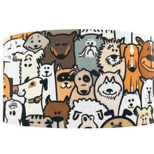 Cinta de grosgrain estampada para manualidades, de 1,5" (1 yarda), con motivos de animales, perros, cachorros, adopción, amor y familia.