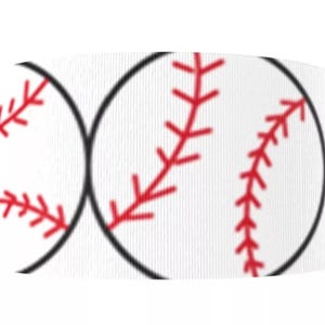 Cinta de grosgrain estampada con puntadas de béisbol de 3&quot; (1 yarda) para manualidades, equipo deportivo de béisbol