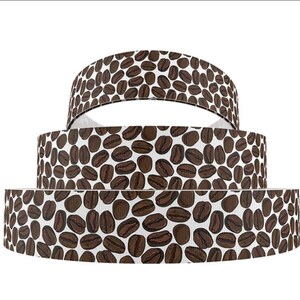 Cinta de grosgrain con granos de café espresso de 1 pulgada (1 yarda), cinta para manualidades, cinta para moños, cinta para taza de café
