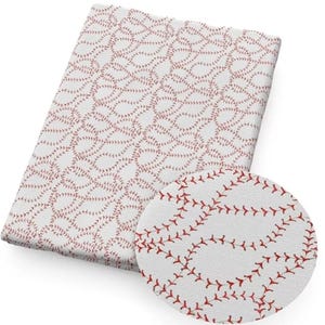 Baseball Stitches Kunstleder Bastelbogen 8 "x 12" Team Sports Vegan LITCHI TEXTURE