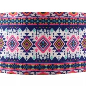 Ruban artisanal en gros-grain imprimé tribal aztèque du sud-ouest de 1,5 po. (1 yard)