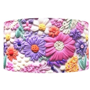 1"(1 yard) Blume Floral 3D Optik Frühling Sommer Hochzeit Garten Ripsband Basteln Haarschleife Haarband