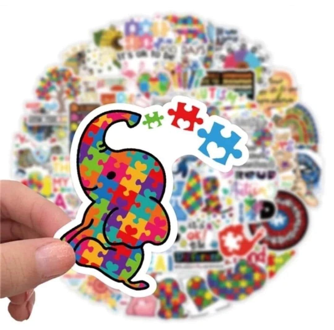 Waterproof Stickers Autism Awareness Puzzle Neurodivergent for Water ...