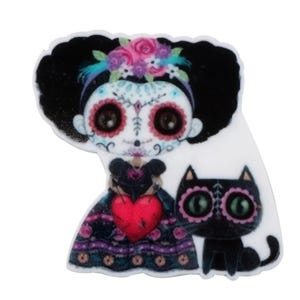 5 st. Kunsthars acryl plaksteen boog midden plakboek multifunctionele versiering suikerschedel dag van de doden 42 x 47 mm