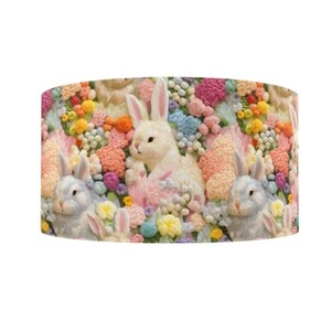 3 Zoll (1 Yard) Osterhase Kanincheneier pastell rosa grün Blumengarten Ripsband Bastelband