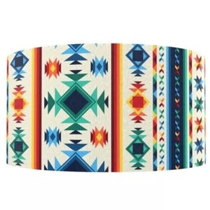Ruban de fabrication artisanale de boutique de ruban gros-grain géométrique tribal sud-ouest de 3 po. (1 yard)