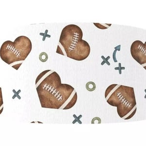 Cinta de grosgrain con el equipo de fútbol Heart Love de 1 pulgada (1 yarda), cinta para manualidades, cinta para moños para el cabello