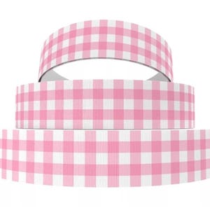 7/8"(1 Meter) kariertes Ripsband Ostern Frühling Basteln Haarschleife Haarschleife Haarband pink