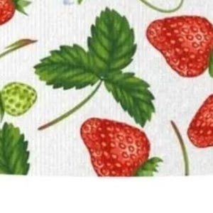 1.5" (1 yard) Strawberry garden flower floral fruit summer printed grosgrain ribbon crafting ribbon strawberries