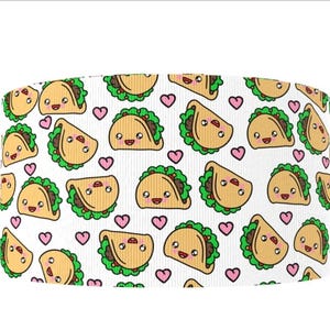 3 "(1 Yard) Taco Tuesday Heart Love Ripsband, Bastelband bedruckt
