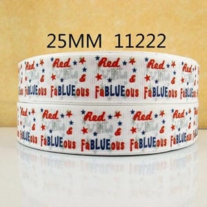 1"(1 yard) rot, weiß, fabelhaftes USA 4th of Juli Flagge Ripsband Basteln Haarschleife Haarschleife Ripsband Feuerwerk niedlich girly