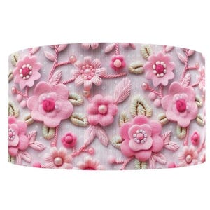 1"(1 yard) Blume Floral 3D Optik Frühling Sommer Hochzeit Garten Ripsband Basteln Haarschleife Haarband