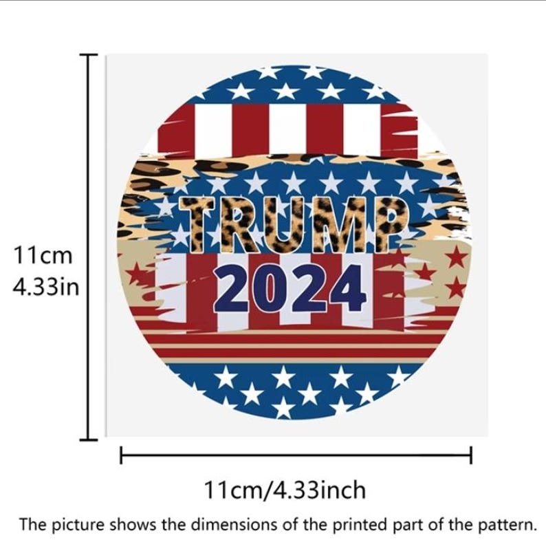 Round Maga Sticker 1 Piece Trump 2024 MAGA American Flag Cup Wrap, Transfer Stickers for ...