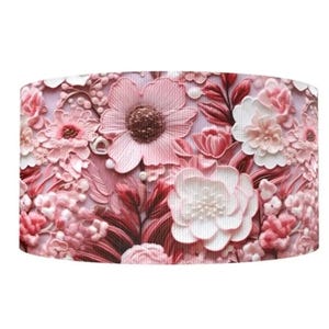 Ruban gros-grain de 3 po. (1 yard) fleur rose jardin floral look vintage chic printemps ruban de création