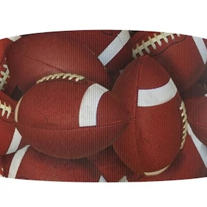 3&quot; (5 yards) Footballs football season team printed grosgrain ribbon boutique crafting ribbon sports game