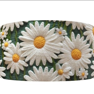 1"(1 yard) Blume Floral 3D Optik Frühling Sommer Hochzeit Garten Ripsband Basteln Haarschleife Haarband Ripsband Gänseblümchen