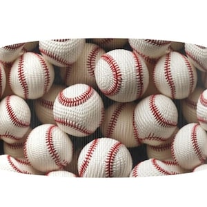 1.5&quot; (1 yard) Baseball 3D crochet look sports team printed grosgrain ribbon crafting ribbon cute