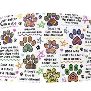 2 "(1 Yard) Hund Haustier Welpen Liebe Affirmation gedruckt Ripsband basteln Band