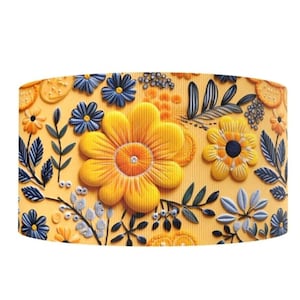 1"(1 yard) Blume Floral 3D Optik Frühling Sommer Hochzeit Garten Ripsband Basteln Haarschleife Haarband