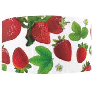 Ruban d'artisanat en gros-grain d'été de 2,5 cm (1 mètre) de fraises Ruban de noeud pour les cheveux
