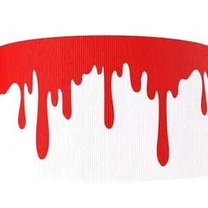 1,5 &quot;(1 Yard) Halloween Happy Halloween Party Bluttropfen blutigen Horror Ripsband Bastelband Dekoration