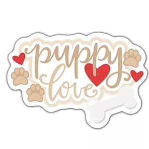 5tlg. Puppy Love Valentinstag Planarer Kunstharz Acryl Flatback Bow Center Scrapbooking Herzen Knochen
